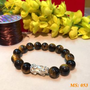 vòng đá mắt hổ nâu ms53, đá phong thủy tại thanh hóa