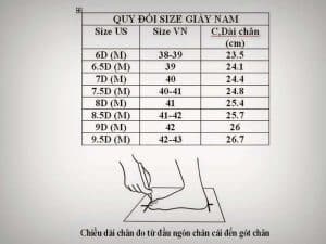 Cách chọn size giày Fila chuẩn nhất