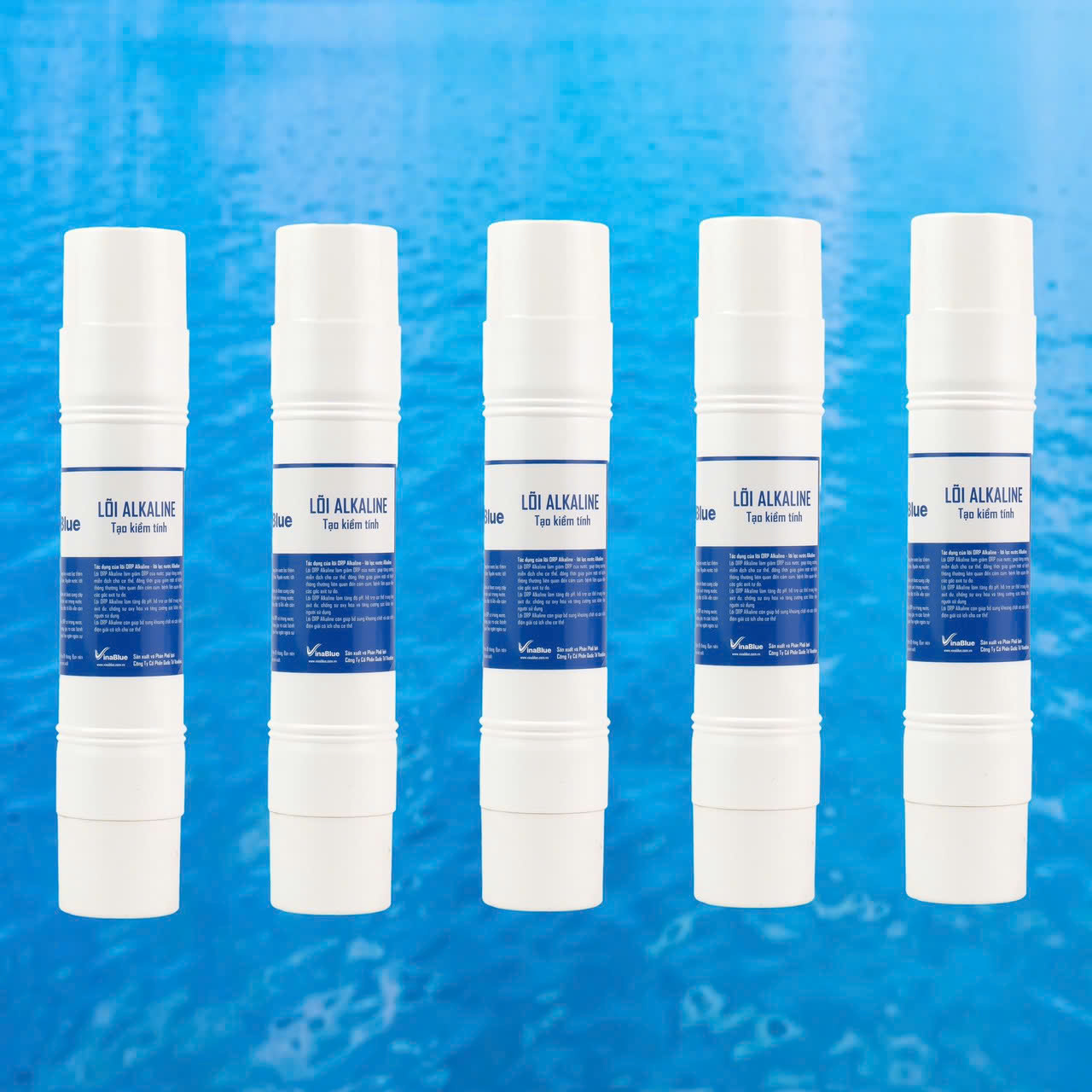 CB: 1 Lõi Lọc Kiềm Alkaline Vinablue +2 cút vuông 66+20cm dây 6mm+2 càng Cua+1 Lọ Quỳ Tím